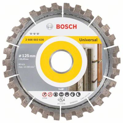 Bosch Accessories 2608603630 Best for Universal Disque à tronçonner diamanté Diamètre 125 mm Ø de perçage 22.23 mm  1 pc