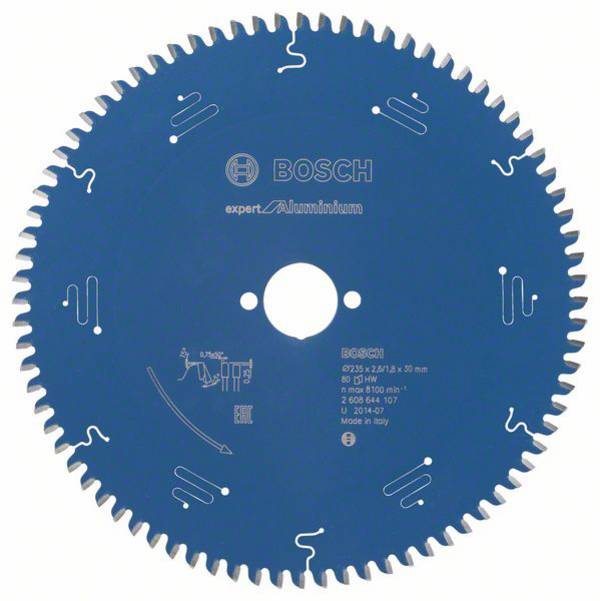 Bosch Accessories Expert for Aluminium 2608644107 Lame de scie circulaire 235 x 30 x 1.8 mm Nombre de dents: 80 1 pc(s)