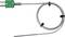 Thermocouple avec connecteur vert et câble torsadé, utilisé pour la mesure de température.