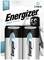 Deux piles 'Energizer Max Plus' en pack de deux. L'emballage met l'accent sur une durée de conservation de 10 ans. La mascotte sourit en arrière-plan.