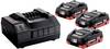 Metabo 685132000 Basic-Set 3 x LiHD 4.0 Ah Batterie pour outil et chargeur 4.0 Ah LiHD