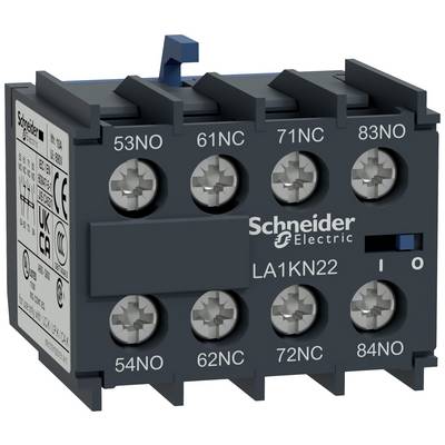 Bloc de contacts auxiliaires Schneider Electric LA1KN22, 8 broches, avec marquage des bornes.
