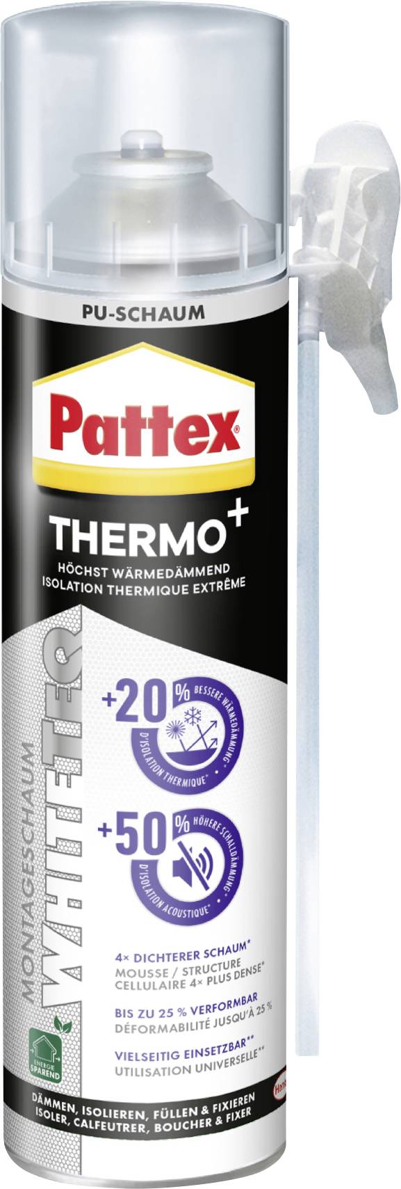 Pattex White Line Mousse de montage Couleur blanc PUW50 500 ml-0
