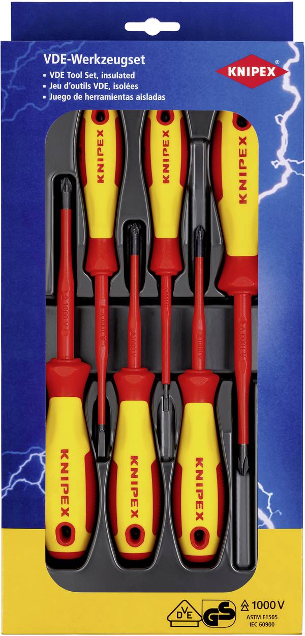 Knipex  VDE Jeu de tournevis  vis à fente, cruciforme Phillips, vis Pozidriv