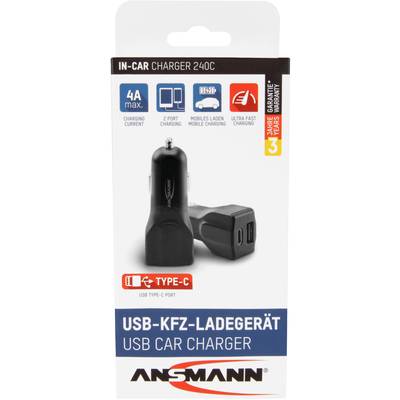 Ansmann 240C Chargeur USB 20 W USB, USB-C® femelle noir pour voiture, pour camion protection contre les surintensités-8