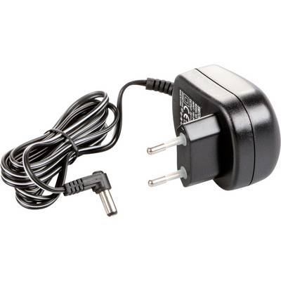 Adaptateur secteur noir avec fiche européenne et long câble, adapté aux appareils électroniques.