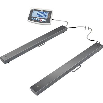 Deux balances à bascule grises reliées à un affichage numérique indiquant '0,000 kg'. Adaptées pour peser de grands objets.