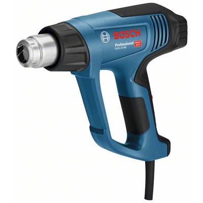 Sèche-cheveux thermique Bosch bleu-noir avec poignée et câble, numéro de modèle 'GHG 23-66', pour applications professionnelles.
