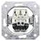 Un module d'interrupteur avec un cadre métallique présente deux interrupteurs à bascule. Adapté pour les installations électriques intérieures.