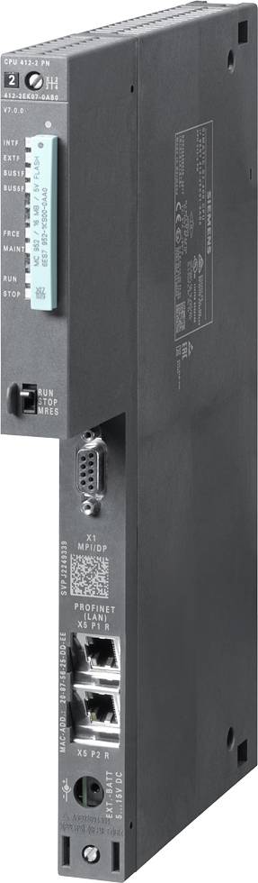 Module d'automatisation industrielle à ports multiples avec un design vertical. Utilisé pour le contrôle et la connexion d'appareils.