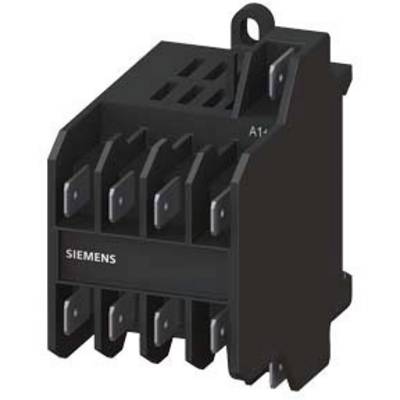 Contacteur noir Siemens avec plusieurs bornes de connexion, typiquement utilisé dans les installations électriques pour le contrôle des circuits électriques.