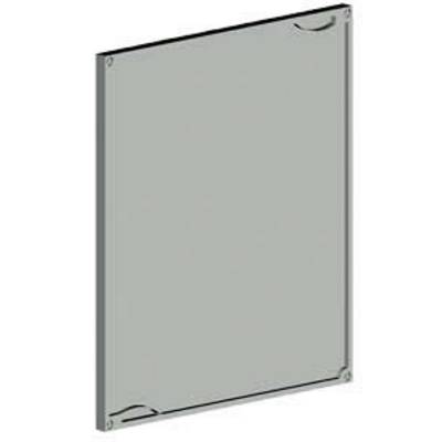 Support mural rectangulaire gris pour porte-documents, avec quatre coins arrondis. Idéal pour la présentation de documents ou d'affiches.