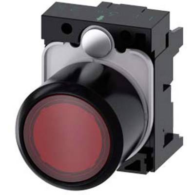 Un bouton-poussoir rouge avec un boîtier rectangulaire noir, probablement utilisé comme interrupteur ou élément de commande.