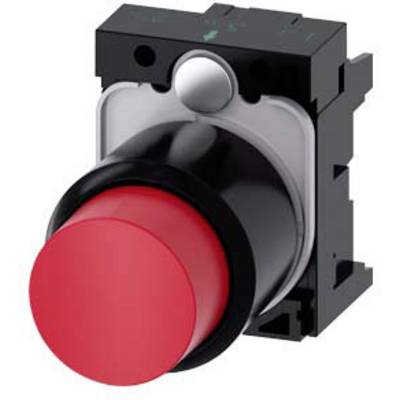 Un grand bouton-poussoir rouge dans un boîtier noir. Le bouton sert probablement à activer ou à déclencher une commande.