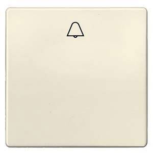 Interrupteur avec symbole de cloche, beige, pour sonnette de porte ou alarme.