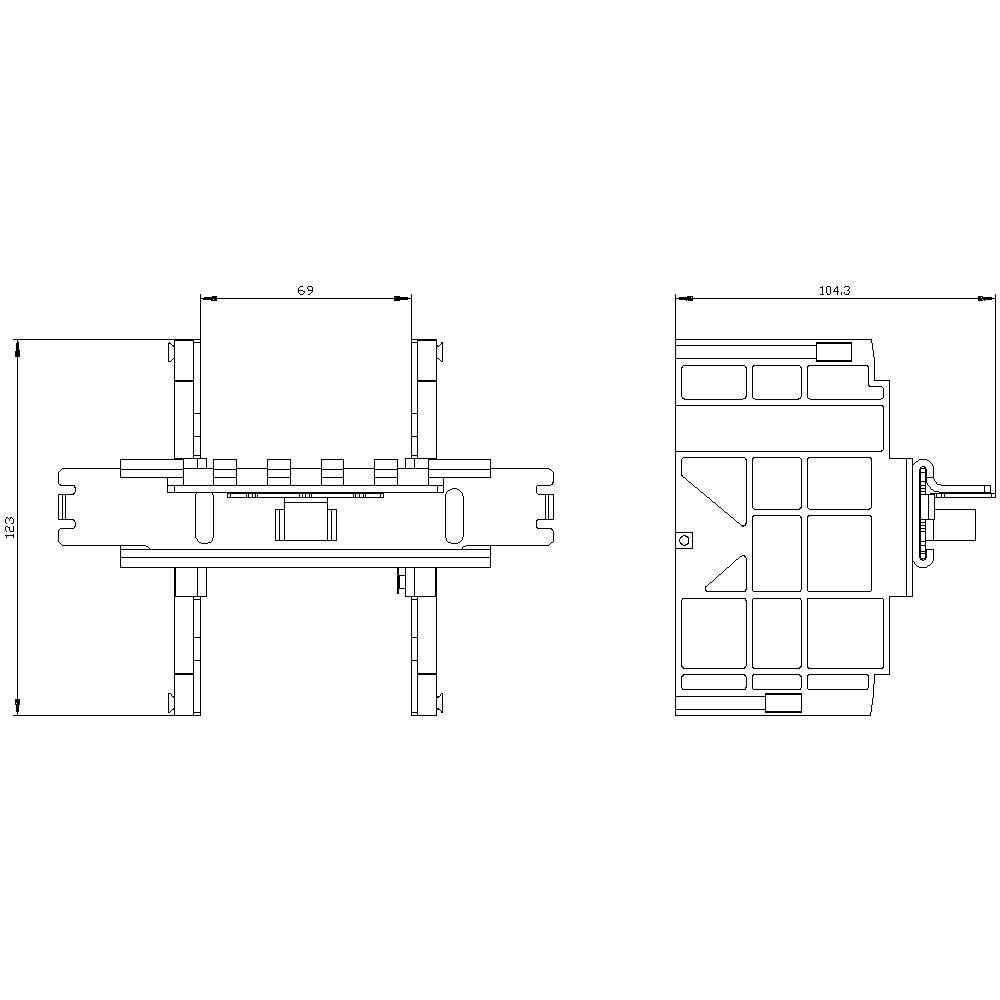 Dessin technique d'un composant avec des dimensions détaillées, incluant des indications de largeur et de hauteur en millimètres.