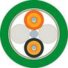 Siemens 6XV18613AN75 fibre optique FO Câble de raccordement 75 m vert, orange, noir [2x - 2x ] 200/230 µ