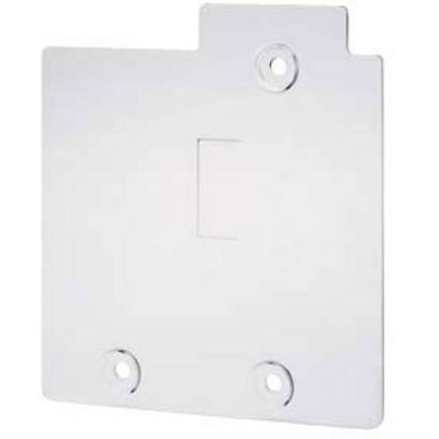 Plaque de couverture blanche rectangulaire avec trois trous de fixation.