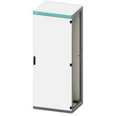 Un placard vide, rectangulaire, avec une porte et un couvercle supérieur en turquoise. Le meuble a un aspect industriel.