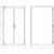 Dessin technique d'un placard rectangulaire à double porte, avec dimensions en vue latérale et vue de face, sans autres détails.