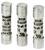 Trois fusibles cylindriques portant les inscriptions : 'SIEMENS', '3NC1032', '32A', '600V c.a.', 'SITOR', 'EC 60269-4', 'Made in U.K.'.