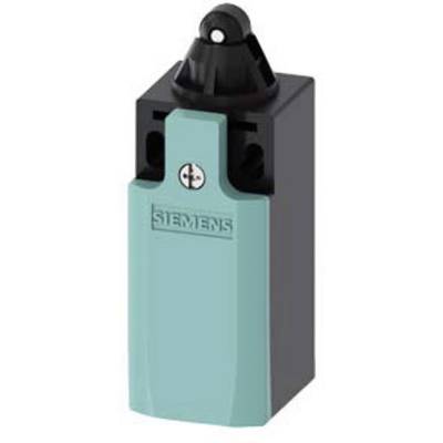 Un interrupteur cylindrique de Siemens avec un avant turquoise clair et un socle noir. La partie supérieure de l'interrupteur est noire.