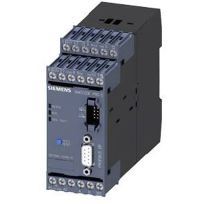 Dispositif de gestion de moteur 'Siemens SIMOCODE pro C' dans un boîtier noir avec plusieurs bornes de connexion et une LED de statut bleue.