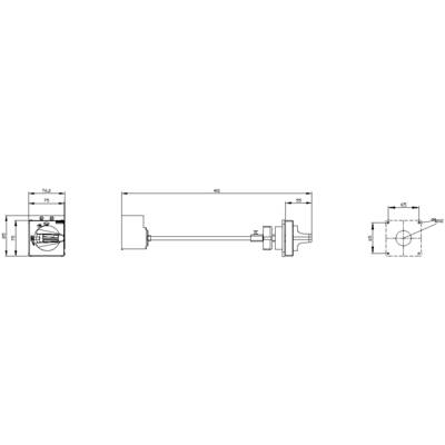 Dessin technique d'un cylindre avec des dimensions en millimètres. Présente les vues de profil et de face ainsi que les détails dimensionnels.