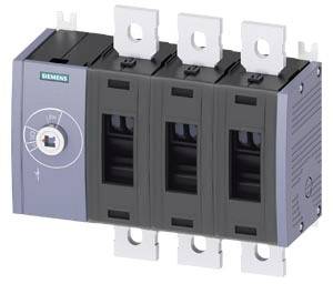 Image d'un disjoncteur Siemens avec quatre chambres de coupure et plusieurs connexions, utilisé dans les systèmes électriques.