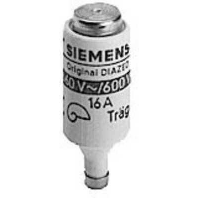 Un fusible Siemens DIAZED blanc portant l'inscription 'Original', '500V', '16A', avec un symbole indiquant un déclenchement temporisé.