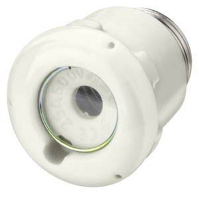 Un adaptateur de fusible céramique blanc avec un embout fileté métallique.