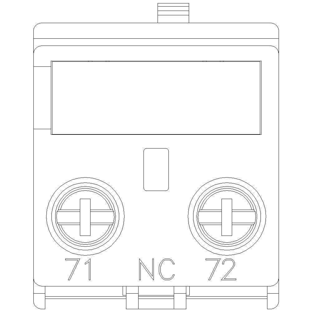 Dessin technique d'un relais électrique avec des bornes, étiqueté '71', '72' et 'NC', sans autres annotations ou détails.