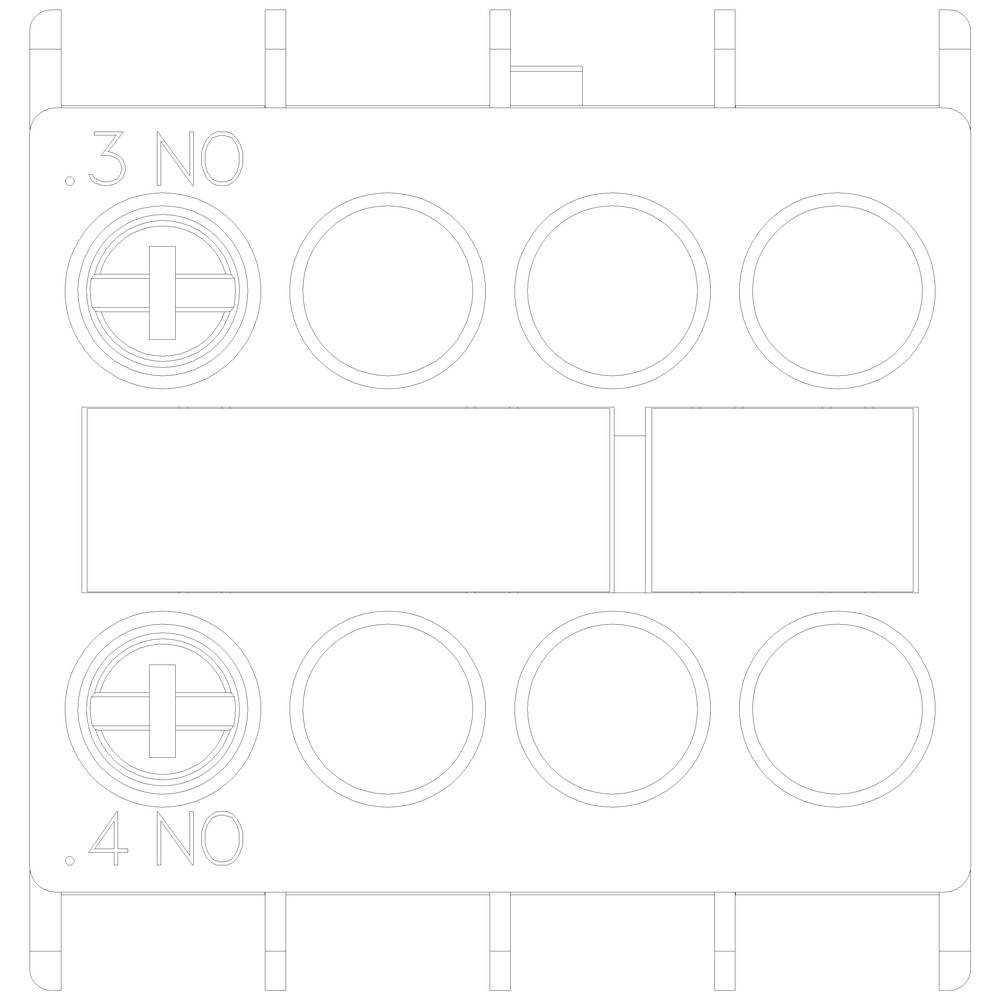 Un schéma de câblage montre un composant électronique avec plusieurs connexions circulaires. Les marquages '.3 NO' et '.4 NO' sont visibles.