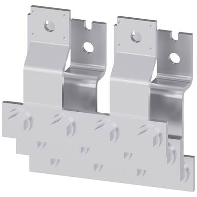 Élément de fixation métallique comprenant deux éléments verticaux parallèles et plusieurs points de montage. Adapté aux applications industrielles.