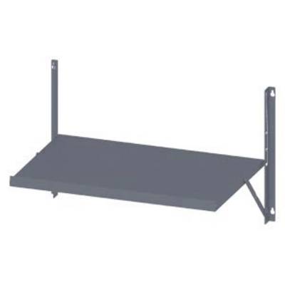 Étagère flottante avec deux supports muraux et des étriers de support, gris foncé. Idéale pour un espace de rangement supplémentaire dans les bureaux ou les espaces de vie.