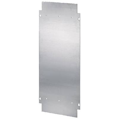 Une tôle rectangulaire en métal comportant plusieurs trous sur les bords, adaptée à des fins de montage ou de fixation.