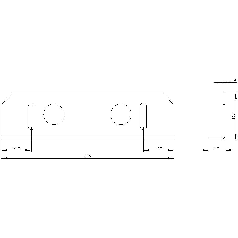 Dessin technique d'un composant avec deux trous circulaires et dimensions : Longueur 305 mm, Largeur 110 mm, Hauteur 4 mm.