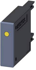 Un module électronique gris Siemens avec un bouton jaune sur la façade.