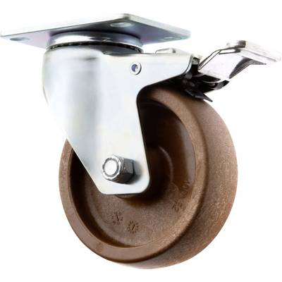 TOOLCRAFT TO-5137947 Roulette pivotante en polyamide et fibres de verre 100 mm, avec système de blocage et plaque de fix-0