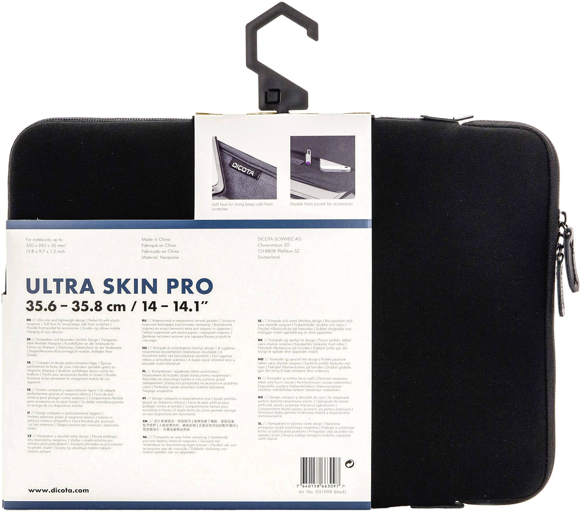 Dicota Housse pour ordinateur portable Ultra Skin PRO 14-14.1 Dimension maximale: 35,8 cm (14,1") noir-7