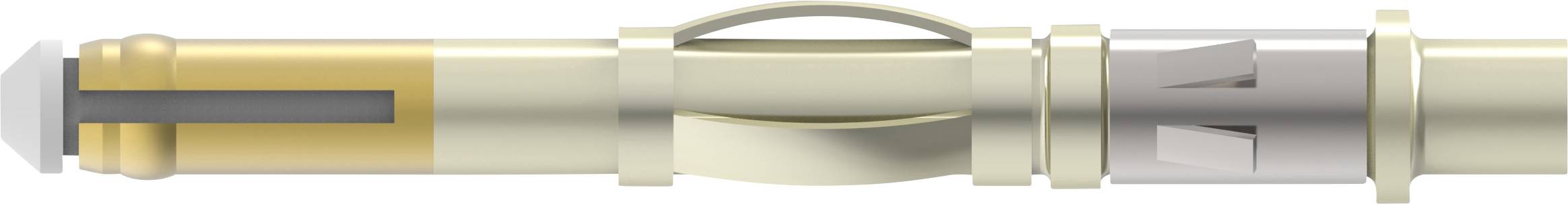 Un stylo métallique avec une garniture décorative en or et en argent, présentant des caractéristiques de design précises et élégantes.