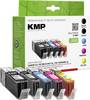 KMP Encre remplace Canon PGI-550PGBK XL, CLI-551BK XL, CLI-551C XL, CLI-551M XL, CLI551Y XL compatible pack bundle noir, noir photo, cyan, magenta, jaune C100V 1519,0050