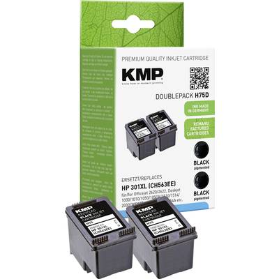 KMP Encre remplace HP 301XL compatible paquet de 2 noir H75D 1719