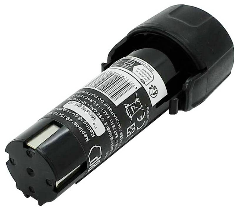 Une cartouche de toner noir cylindrique avec un bouchon de protection, présentant diverses icônes de recyclage et une étiquette d'information produit sur sa surface.