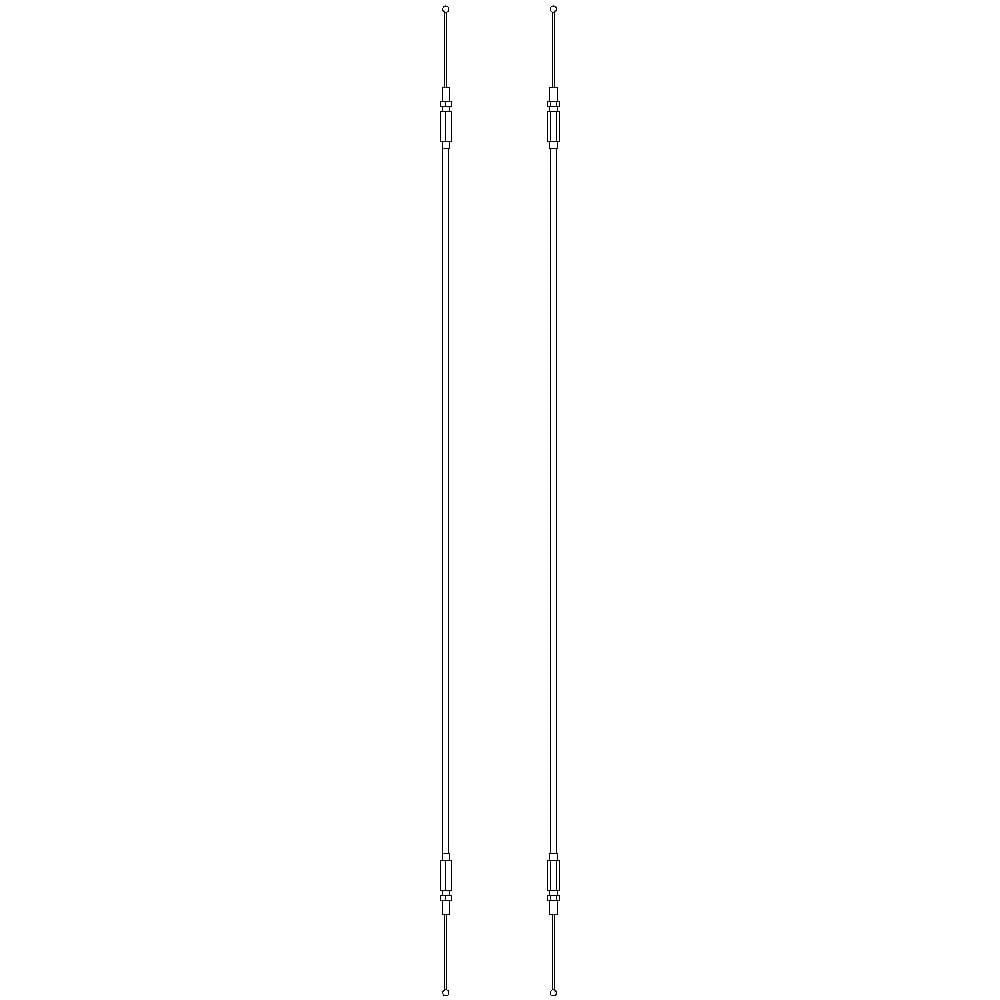 Deux dessins au trait représentant des antennes identiques avec des tiges rétractables.