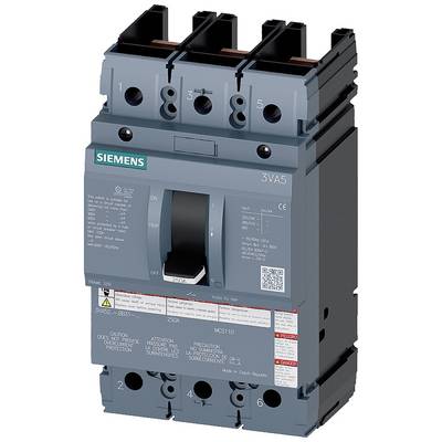 Un disjoncteur électrique Siemens, modèle 3VA5, de couleur grise, avec un interrupteur sur la façade et des détails techniques imprimés.