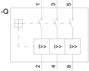 Schéma de circuit avec trois composants connectés en parallèle, numérotés de 1 à 6. Les lignes et les symboles montrent les connexions et les fonctionnalités.
