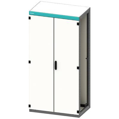 Une armoire de serveur blanche en métal avec une poignée noire. L'armoire dispose de deux portes et convient parfaitement pour accueillir du matériel informatique.