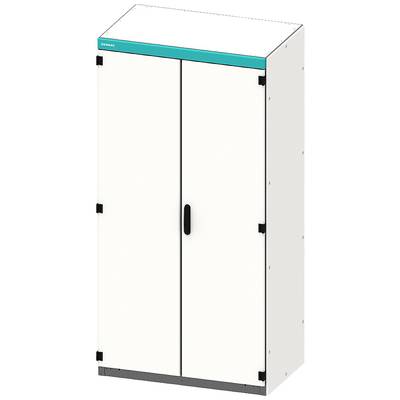 Un armoire industrielle blanche à deux portes et une poignée noire, adaptée au rangement des outils et des machines.