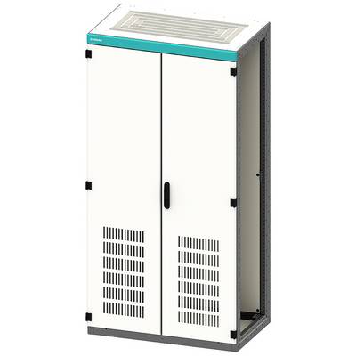 Un armoire électrique blanche à deux portes et avec des fentes de ventilation, adaptée aux applications électroniques industrielles ou informatiques.